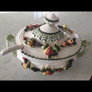 Vintage Soup Tureen - Fruit Design